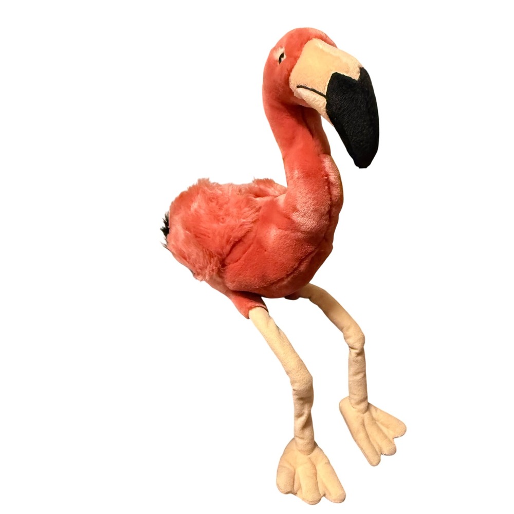 Omega Toy‎ Flamingo Plush Stuffed Animal Coral Pink Black Beak Long Legs